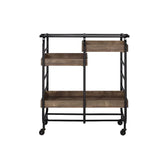 Vorrik Black & Walnut Serving Cart Model 98410 By ACME Furniture